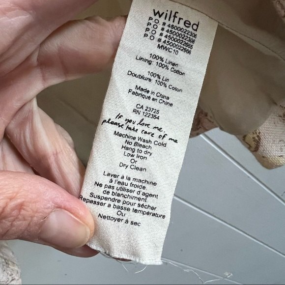 Cream Wilfred Aritzia 100% Linen Pastel Floral Print Blazer - Picture 3 of 12